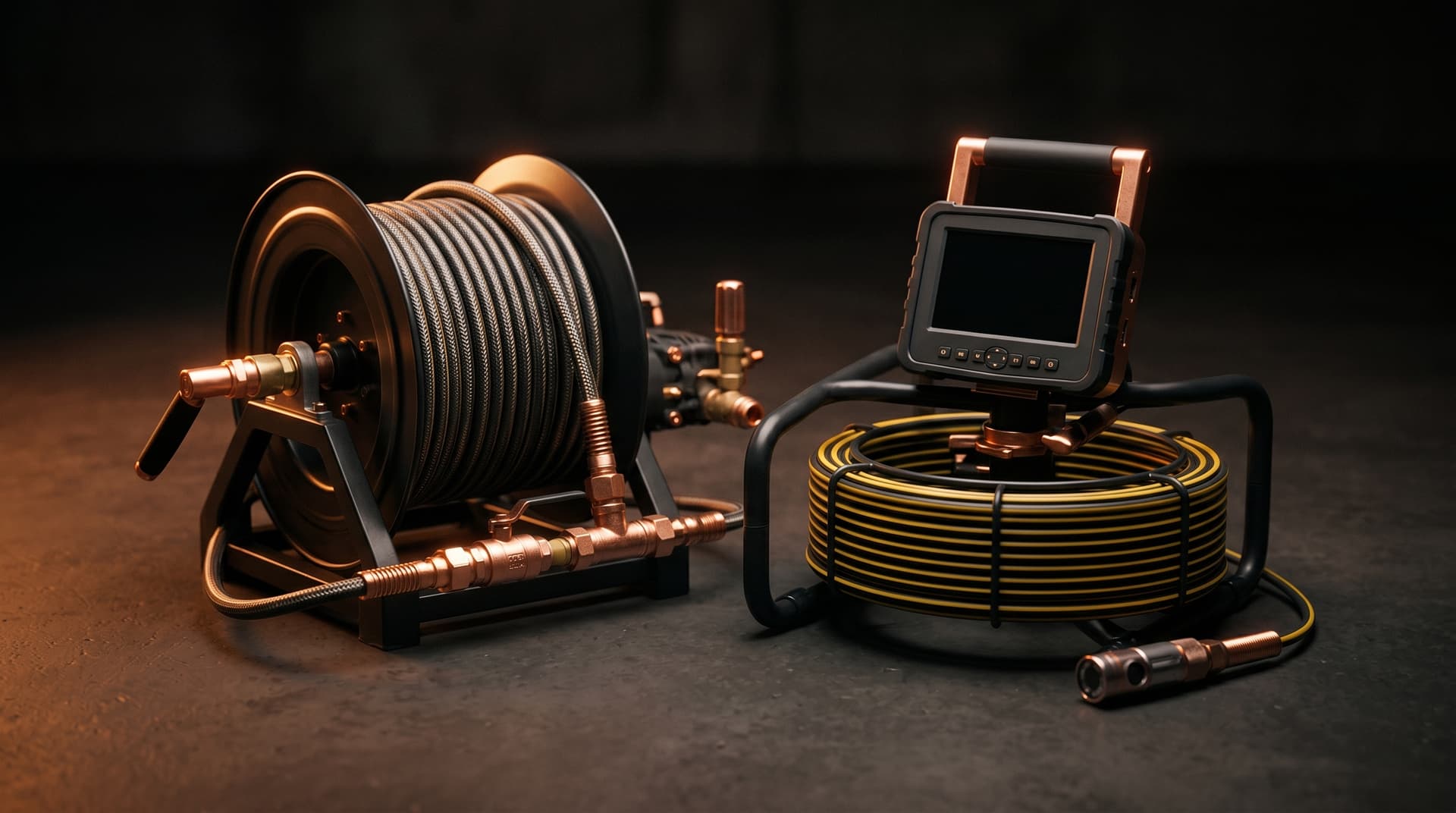 High-pressure drain jetting equipment used to clear blocked drains on the Gold Coast