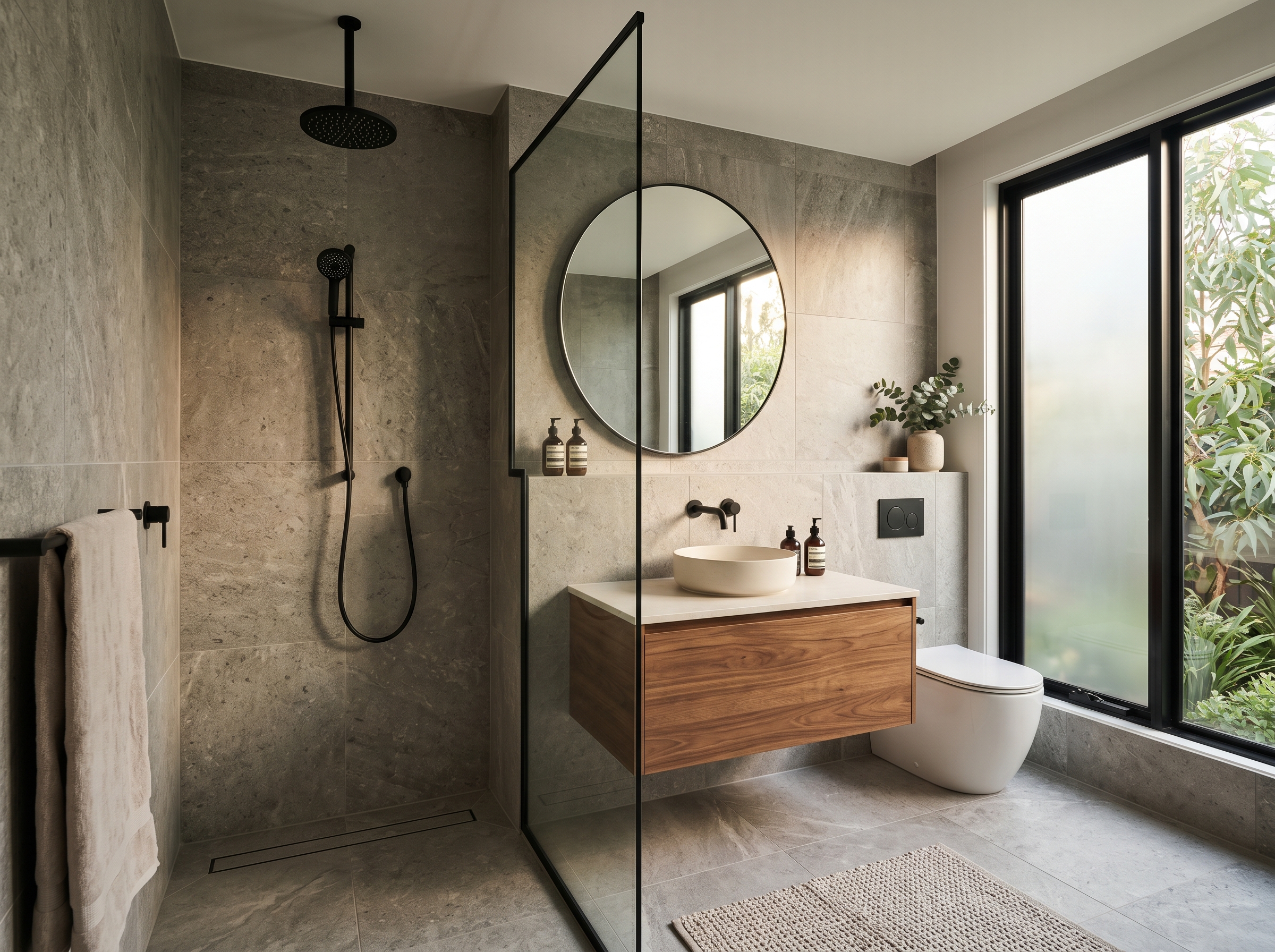 Tidy finished bathroom plumbing in a Mermaid Beach home, Gold Coast